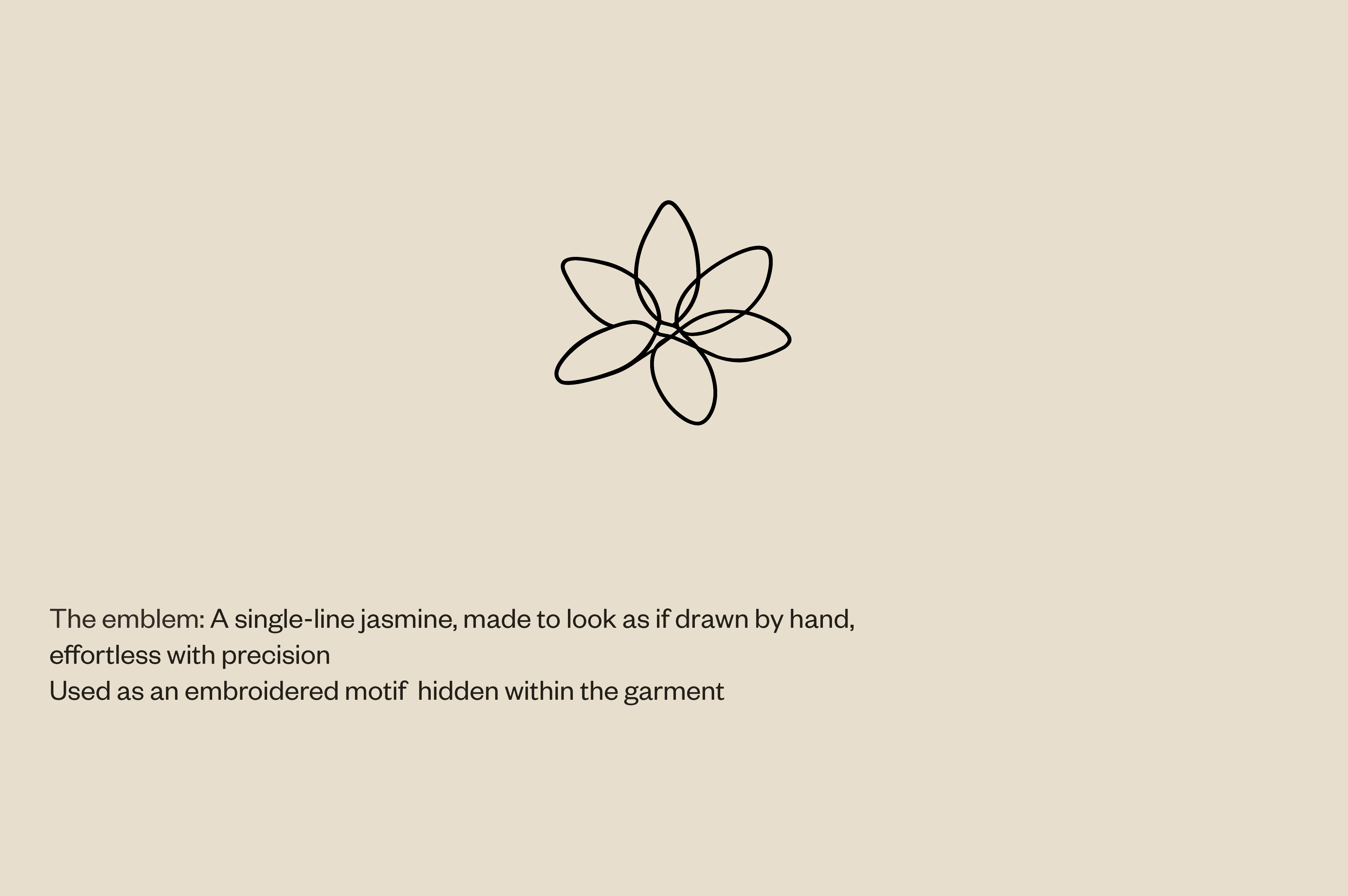 Supplied hand-drawn jasmine emblem reference